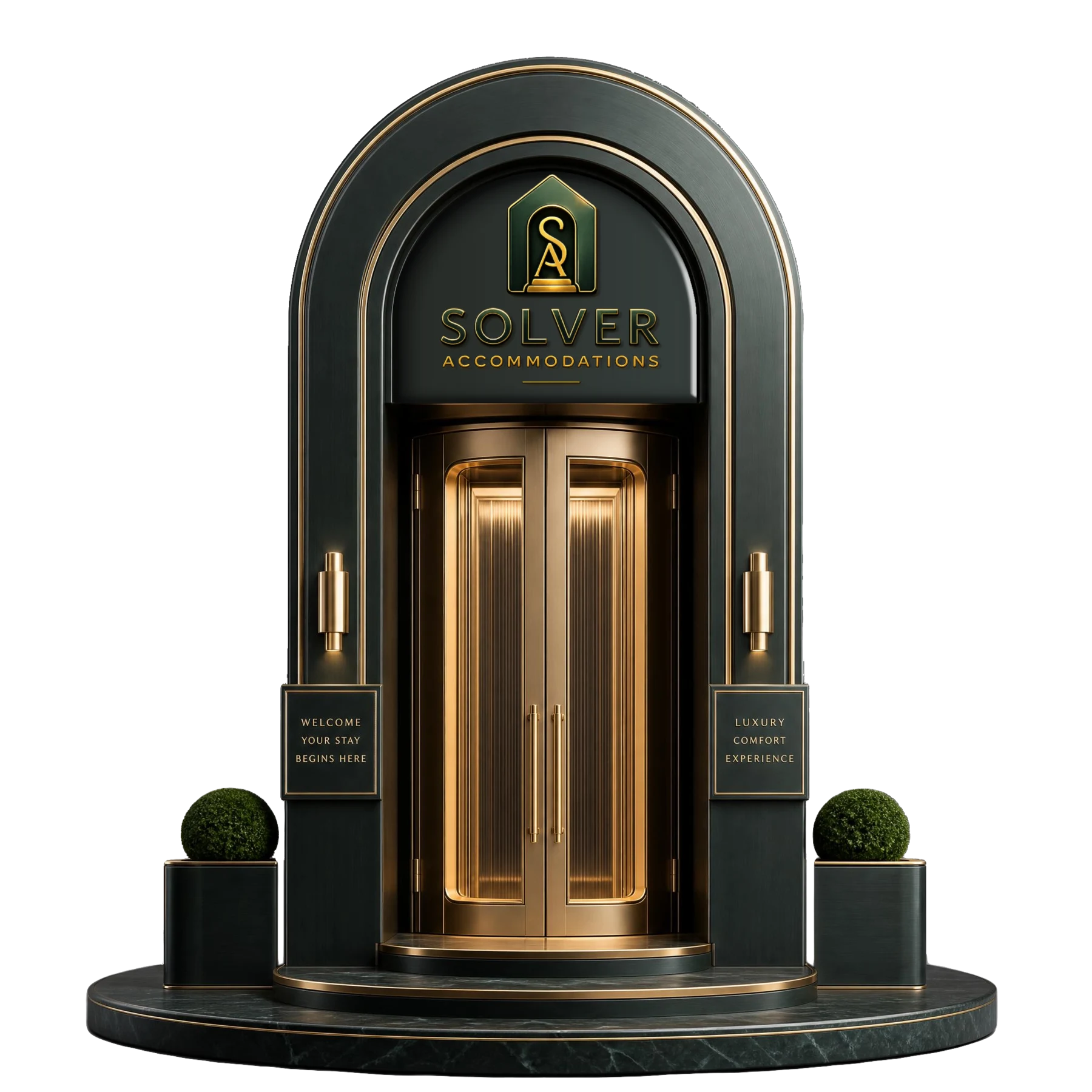 Asset de porta dourada da experiência Solver Accommodations